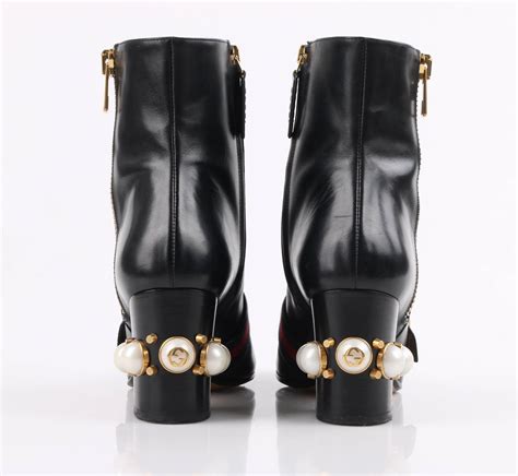 gucci peyton pearl boots|Gucci ankle boots women.